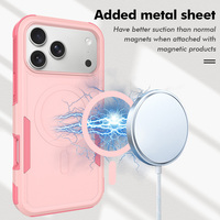 Funda Híbrida 2 en 1 de TPU y PC con Anillo Magnético Resistente para iPhone 16 17 18 Pro Max, Carcasa Protectora a Prueba de Golpes con Protección para la Cámara
