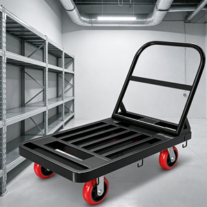 Chariot de manutention utilitaire, chariot à main pliable robuste, chariot à plateau pliable avec roues pivotantes 660 lb pour entrepôt, garage - Product Image 2