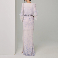 2025 Raya nouvelle dernière conception Peplum Style Baju Kurung belle Abaya fleur impression malaisie Baju Melayu femmes musulmanes robes