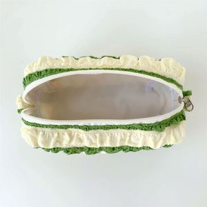 Bolsa de Maquillaje Plegable de Fábrica BSCI, con Rayas Verdes a Juego, Bolsa de Almacenamiento Premium para Artículos de Aseo, de Gran Capacidad - Product Image 6