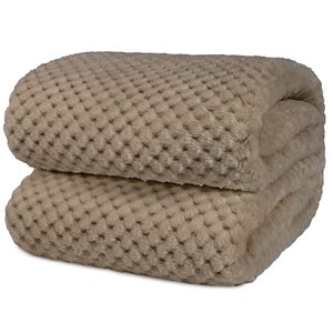 Couverture en flanelle moderne Super douce et chaude 3D 100% Polyester Plaid couleur unie pour la maison literie canapé-<span class=keywords><strong>lit</strong></span> jeter taille tricotée - Product Image 1