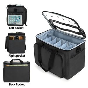 Black Knitting Bag Yarn Tote Organizer with Inner Divider (Sewn to Bottom) for <b>Crochet</b> <b>Hooks</b> - Product Image 5
