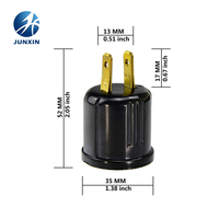 2 uds enchufe de EE. UU. Enchufe de luz E26 adaptador de tornillo convertidor divisor de salida de baquelita para portalámparas iluminación temporal garaje