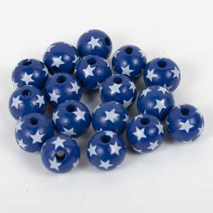 Custom American Independence Day Series Loose Round Natural <b>Wood</b> <b>Beads</b> for Jewelry Making - Product Image 5
