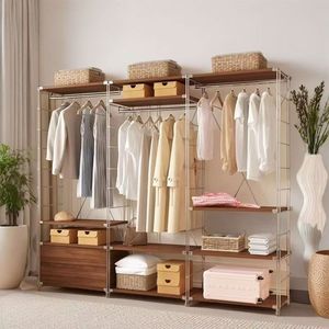 Étagère de rangement multi-niveaux en métal, autoportante, réglable, de style japonais moderne, grande capacité, pour dressing ou <span class=keywords><strong>vestiaire</strong></span> - Product Image 3