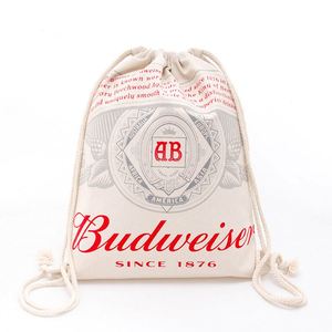 Eco Waterproof Silk Screen Printed Cotton Linen Chain Strap Drawstring <b>Bags</b> Custom Logo Unisex Gift/Promotion Packaging 23L - Product Image 2