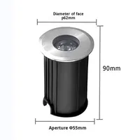 1W Mini projecteur à LED en acier inoxydable IP65 étanche 3500K blanc chaud pour l'extérieur, sous-marin, jardin intégré