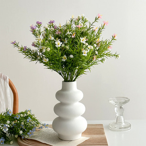 Plantas Simuladas al por Mayor, Mini <span class=keywords><strong>Flores</strong></span> Coloridas de Plástico, Hojas Verdes, <span class=keywords><strong>Flores</strong></span> <span class=keywords><strong>Artificiales</strong></span> para Decoración del Hogar - Product Image 1