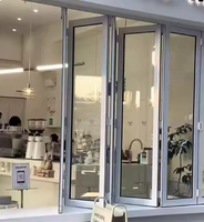 Fenêtre accordéon en aluminium à double vitrage sur mesure pour balcon, fenêtres pliantes anti-ouragan