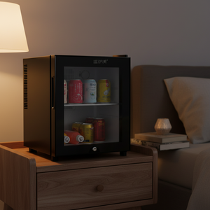 Frigorifero Compatto Personalizzato a Porta Singola, Minibar Silenzioso <span class=keywords><strong>per</strong></span> <span class=keywords><strong>Camere</strong></span> d'<span class=keywords><strong>Albergo</strong></span> e <span class=keywords><strong>Camere</strong></span> da Letto, Frigorifero Elettronico Termoelettrico - Product Image 2