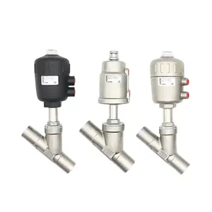 QINFENG SS304/316L Stainless Steel Air B Type Thread Sanitary Pneumatic Control Angle Valve For Industrial