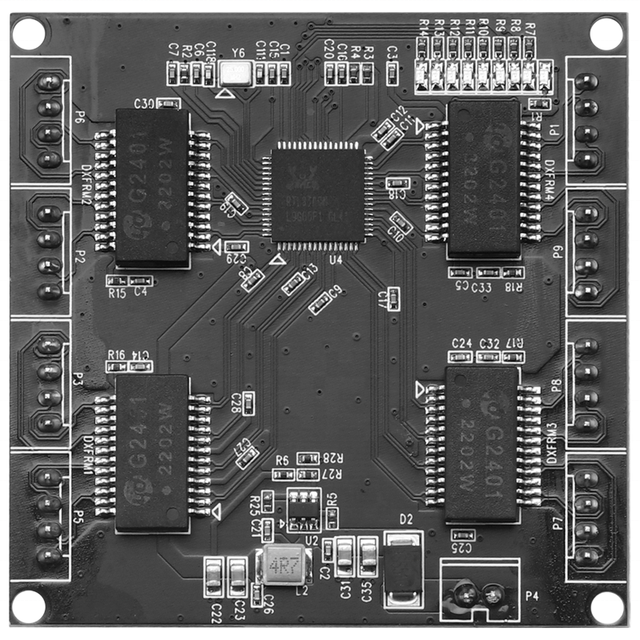 OEM Mini Board Embedded Ethernet 8 Port 10/100mbps Network Switch Module 2.54mm 4pin Header Data Connector Ethernet Switch Pcb
