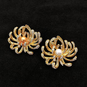 2024 nuevos broches de flores de estilo palaciego retro de lujo para mujer broche de perlas de diamantes de imitación ropa alfileres de cuello al por mayor personalizados - Product Image 5