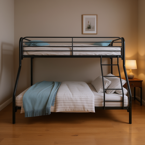 DB Heavy Duty Metal Bunk <b>Bed</b> Twin-Over-Full with Enhanced Guardrail Industrial Design for Apartments Easy Assembly Space-Saving - Product Image 2