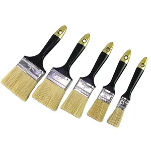 Pure bristle soft bristle tinplate rimmed black gold environmentally friendly plastic handle paint brush boar bristle brush