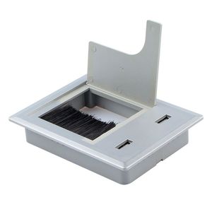 Caja Rectangular de Plástico para Gestión de Cables con Interfaz USB y Orificio para Cables, para Escritorio de Oficina - Product Image 3