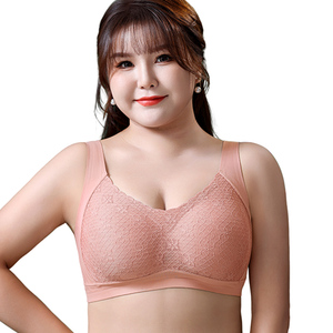Wholesale Seamless Comfortable Push up Womens Lace Bra OEM ODM Wireless Soft Support Anti Sagging Tank Top Style Plus Size Bra