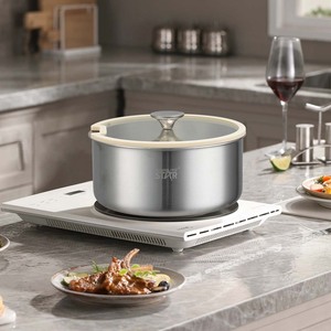 Winning Star Export Household Pot Set (5 Pieces) - 304 Stainless Steel Soup Pot, Milk Pot, Frying <b>Pan</b> with Detachable <b>Handle</b> - Product Image 2