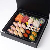 Boîte à sushi en carton rigide de luxe sur mesure, pliable en une seule pièce, avec fermeture magnétique, pour emporter, cadeau ou service traiteur