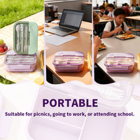 Vente Chaude, Conteneurs Alimentaires Verticaux Portables en Plastique à 2 Compartiments, Multifonctionnels et Compatibles Micro-ondes pour Boîtes à Lunch Enfants