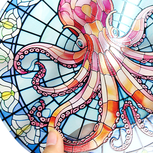 Decoración de Pulpo en Vidrio Coloreado para Ventana, Atrapasueños Náutico con Temática Oceánica para Sala de Estar, Baño - Product Image 6