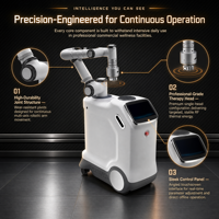 Machine de massage robotisée ZCH à tête unique, design compact et mobile avec roulettes verrouillables et poignée intégrée pour le bien-être hôtelier