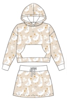 Nouveauté : Ensemble 2 pièces pour bébé fille à manches longues, imprimé personnalisé, sweat à capuche et mini-jupe pour enfants, ensemble confortable pour tous les jours