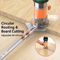 Gabarit de découpe circulaire 67-823 mm, guide de rayon en acier inoxydable, roue coulissante réglable, double mode, pour défonceuse et travail du bois Imbot