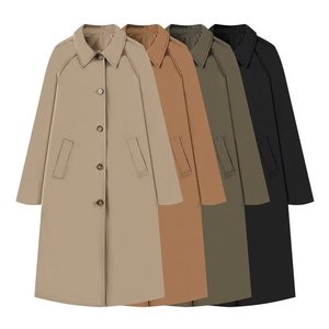 Trench Autunno Inverno da <span class=keywords><strong>Donna</strong></span>, Cappotto Oversize <span class=keywords><strong>Nero</strong></span> con Collo Revers, Manica Lunga, Taglie Forti, Moda all'Ingrosso - Product Image 1
