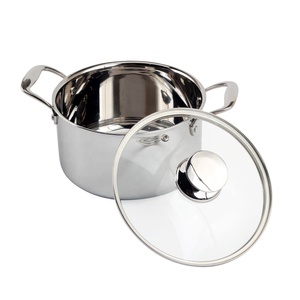 Casserole/marmite française classique à trois plis en acier inoxydable marmite de 6 pintes avec couvercle - Product Image 3