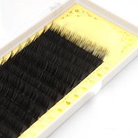 Extensions de cils Heartgirl 100% fibres artisanales de qualité supérieure, épaisseur 0,03 mm, volume complet, velours noir, 7-25 mm, 12 rangées/plateau