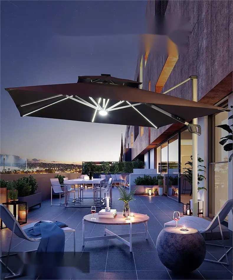 الشارع مطعم الشمسية الإضاءة مظلة في الهواء الطلق حديقة شرفة فناء مصباح ليد الشاطئ مظلة