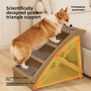 Escaleras para Mascotas, Cama para Perros, Escalera Antideslizante, Peldaños Inclinados Plegables, Fácil Instalación, Sofá para Perros Pequeños y Mayores - Product Image 3