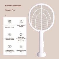 Raquette anti-moustiques électrique rechargeable, fournie directement par le fabricant, pour usage domestique estival, lumière violette, longue autonomie de la batterie, non toxique