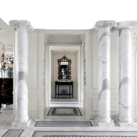 Vente d'usine directe haut de gamme Calacatta colonne de marbre blanc maison en pierre exquise technique sculptée Design intemporel