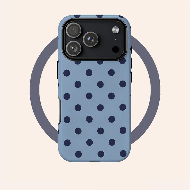 Wave Point Magnetic Cartoon Polka Dots Mobile Phone Case for 16/17 Pro Max Two-in-One Detachable Design Military Grade