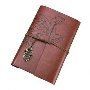 <b>A6</b> A7 Vintage Travelers Binder Notebook Blank Kraft <b>Diary</b> PU Leather Loose Leaf Notepad Journal Sketchbook Office - Product Image 6