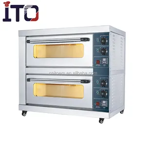 Factory cheap price double deck pizza oven commercial
