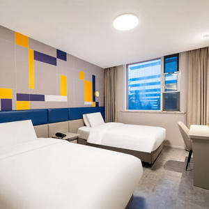 Ensemble de chambre à coucher standard moderne en bois massif économique cadre de lit double simple personnalisable appartement chambre d'accueil - Product Image 3