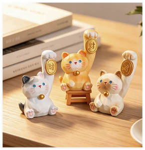 Piccoli ornamenti desktop in stile cinese statua animale creativo <span class=keywords><strong>gatto</strong></span> fortunato in resina arte artigianale casa mini regalo in resina fornitore di giocattoli in resina - Product Image 3
