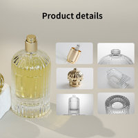 Flacon de parfum en verre côtelé vintage vide de 50 ml, 100 ml, 150 ml, avec bouchon doré orné, emballage de luxe pour parfum