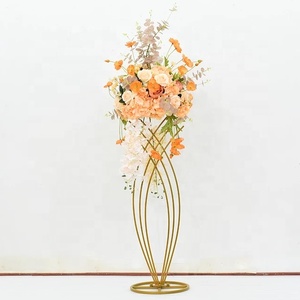 Modern Brass Floor <b>Vase</b> With Water Holding Feature For <b>Wedding</b> Decor - Product Image 1