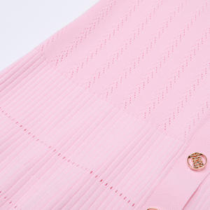 Abito Lungo Elegante da Donna in Maglia a Maniche Corte con Colletto a Risvolto e Bottoni, Collezione Primavera Estate 2026 - Product Image 5