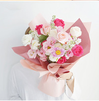 JOYWOOD Papier artisanal coréen personnalisé pour bouquets de fleurs, nouveau papier de couleur pure enduit pour l'emballage floral