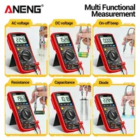 Multimètre numérique ANENG AN870 True RMS 19999 points de mesure, voltmètre professionnel, testeur de capacité avec NCV