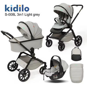 Nouveau Poussette Bébé Multifonctionnelle 3 <span class=keywords><strong>en</strong></span> 1 Kidilo 2025 avec Siège Auto, Ensemble Poussette Bébé Pliable Noir pour 0-3 Ans - Product Image 5