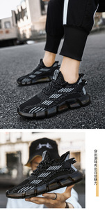 Zapatos deportivos para hombre, zapatos <span class=keywords><strong>de</strong></span> malla transpirable, zapatillas <span class=keywords><strong>de</strong></span> deporte para correr, zapatos con amortiguación <span class=keywords><strong>de</strong></span> aire <span class=keywords><strong>de</strong></span> un solo color, actividades al aire libre - Product Image 5
