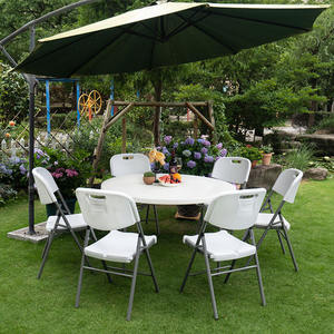 طاولة بلاستيكية قابلة للطي متعددة الاستعمالات 5 أقدام و 6 أقدام أثاث خفيف الوزن لدخول مستودع الفنادق قابل للطي مثالي - Product Image 2