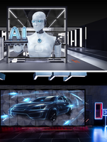 Projecteur Holographique 3D, Ventilateur LED Animé pour Publicité, Affichage Modulaire 56cm 1*3, Équipement Holographique pour Éducation Intérieure et Présentoirs