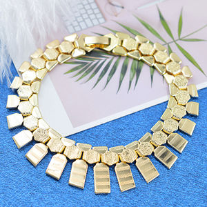 High Quality 14K Gold Plated Copper Romantic Engagement Gift Wedding Earring Necklace and <b>Bracelet</b> <b>Sets</b> - Product Image 2